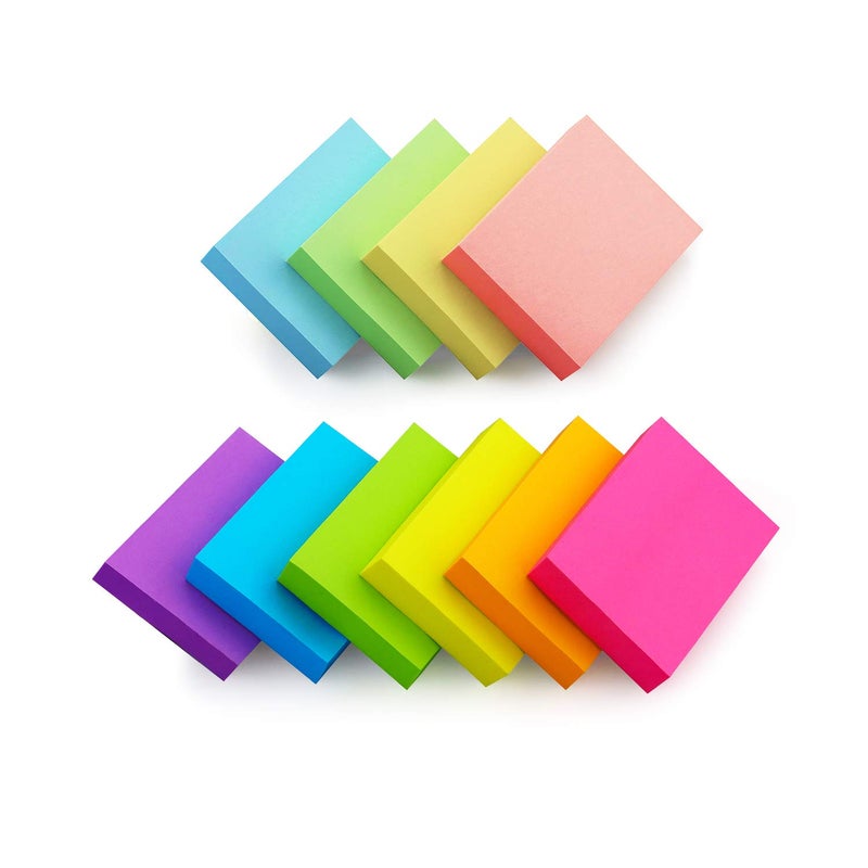 Eastern Wolf Sticky Notes 1.5x2 Self-Stick Notes 10 Bright Multi Colors Sticky Notes 20 Pads 100 Sheet/Pad - Image 2